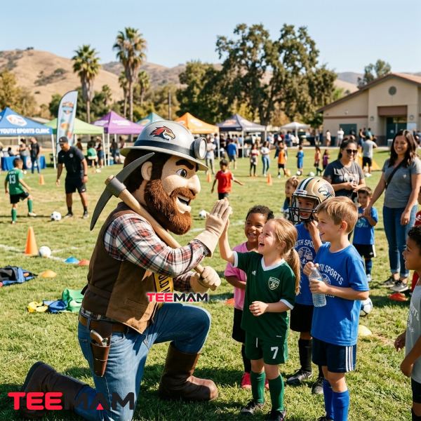 Football Mascot Visiting Community Event