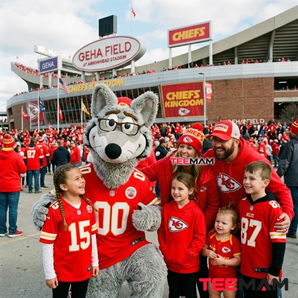 Kansas City Chiefs Mascot KC Wolf With Fans