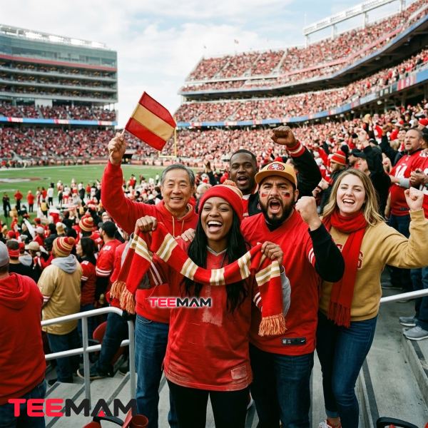 What Does "49ers Faithful" Mean? Inside the San Francisco Fanbase 10 San Francisco 49ers Faithful Fans Wearing Red Gold At Stadium