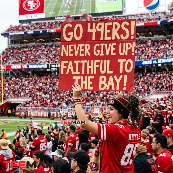 San Francisco 49ers Fan Showing High Contrast Stadium Sign