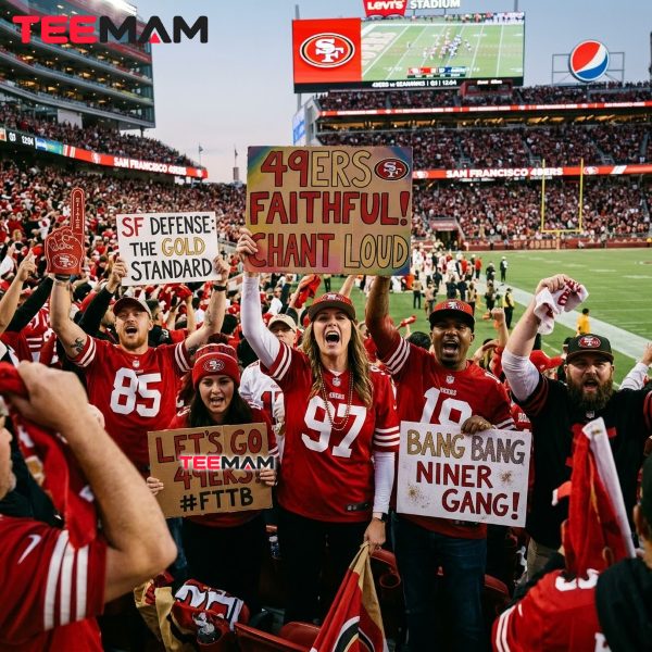 San Francisco 49ers Fans Chanting With Game Day Signs