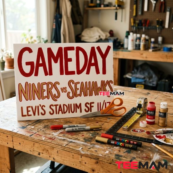 San Francisco 49ers Matte Foam Board Game Day Sign