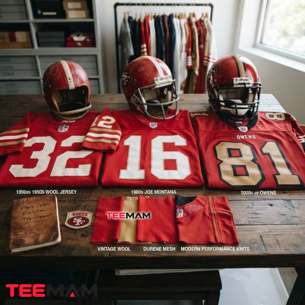 San Francisco 49ers Scarlet Gold Team Colors Evolution