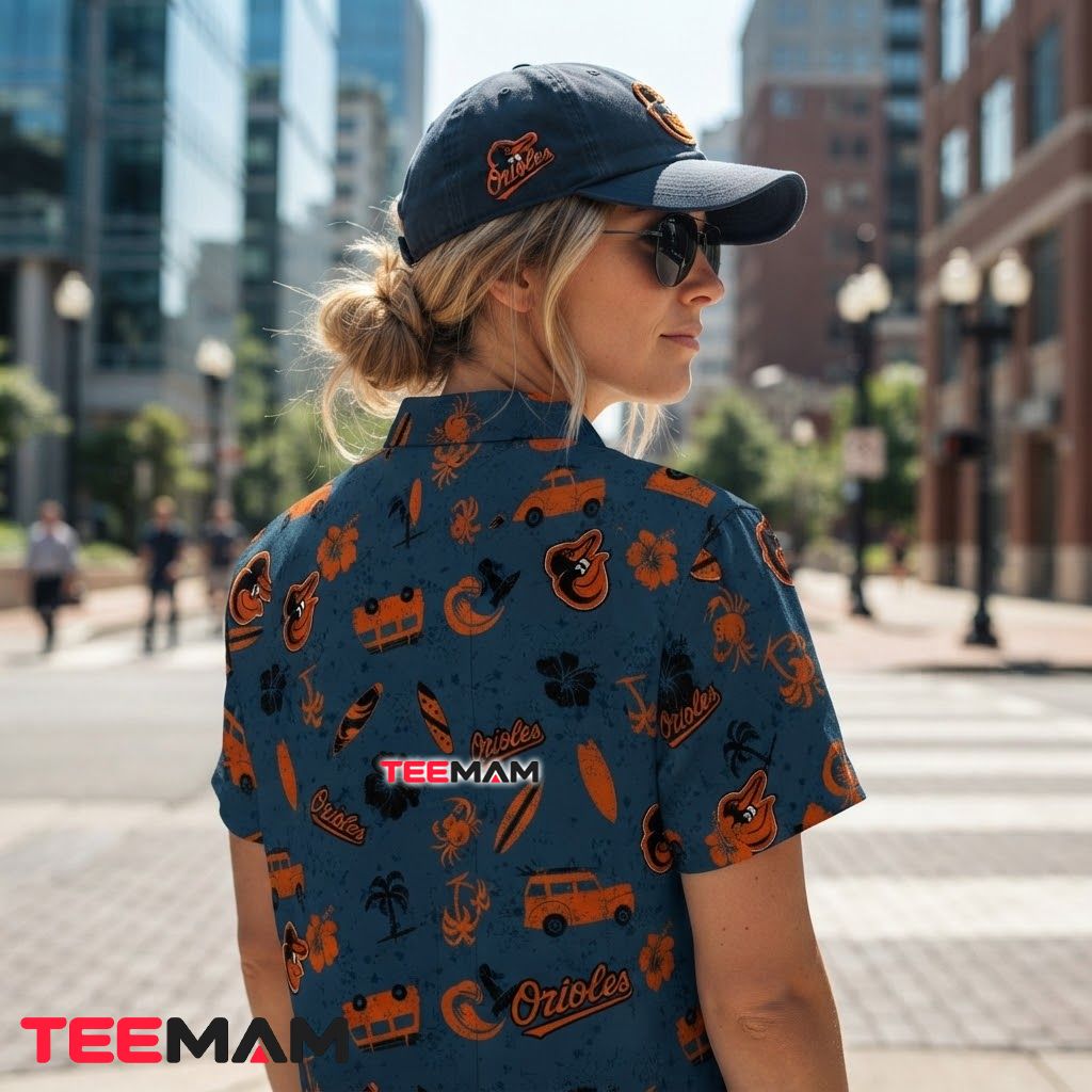 Baltimore Orioles Hawaiian Shirt Surf Crab Beach Wagon Version 3 Baltimore Orioles Hawaiian Shirt Surf Crab Beach Wagon Version 3