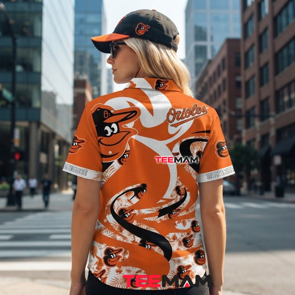Baltimore Orioles Hawaiian Shirt Swirl Fern Mascot Design Version 3 Baltimore Orioles Hawaiian Shirt Swirl Fern Mascot Design Version 3