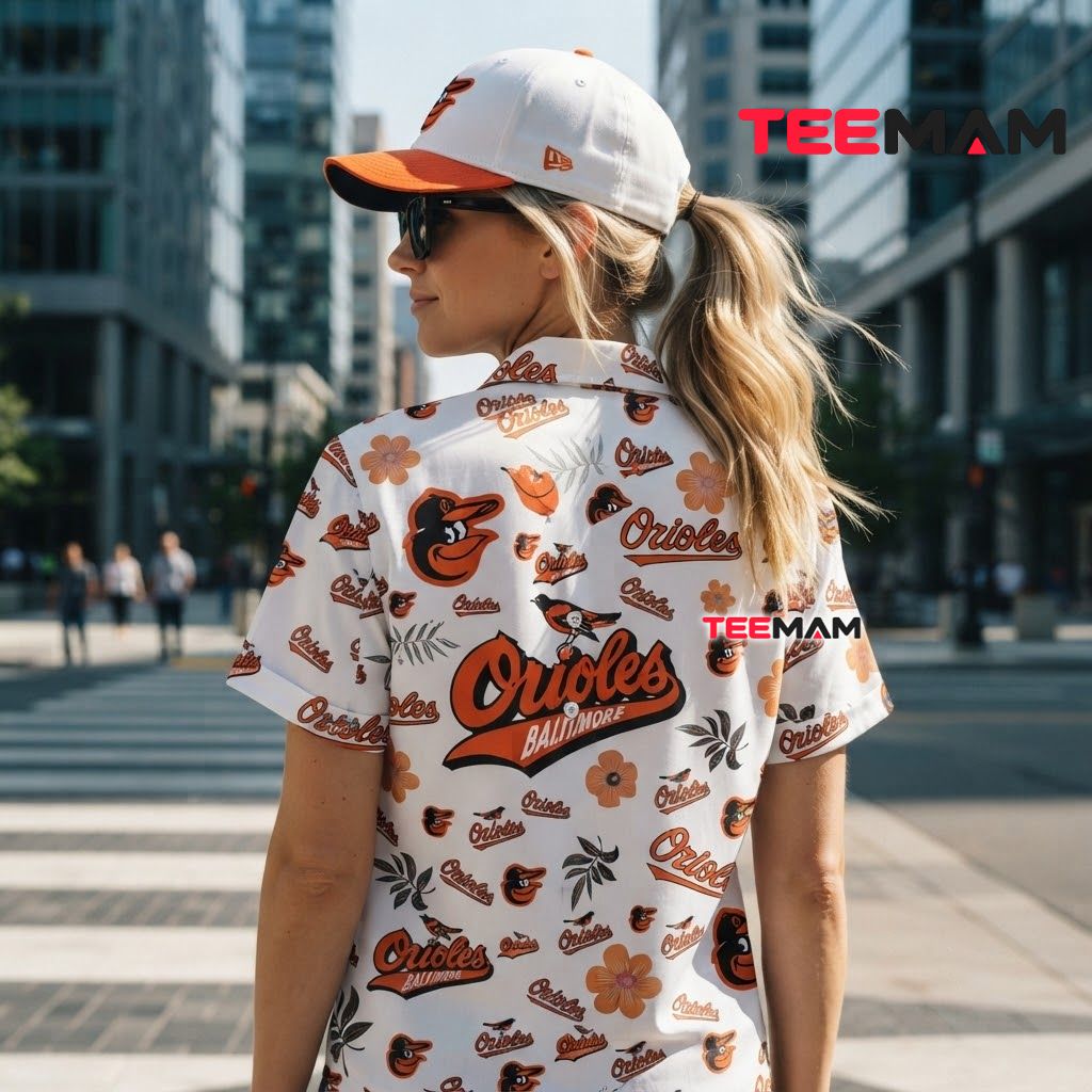 Baltimore Orioles Hawaiian Shirt Tropical Floral Bird Logo Pattern Version 3 Baltimore Orioles Hawaiian Shirt Tropical Floral Bird Logo Pattern Version 3