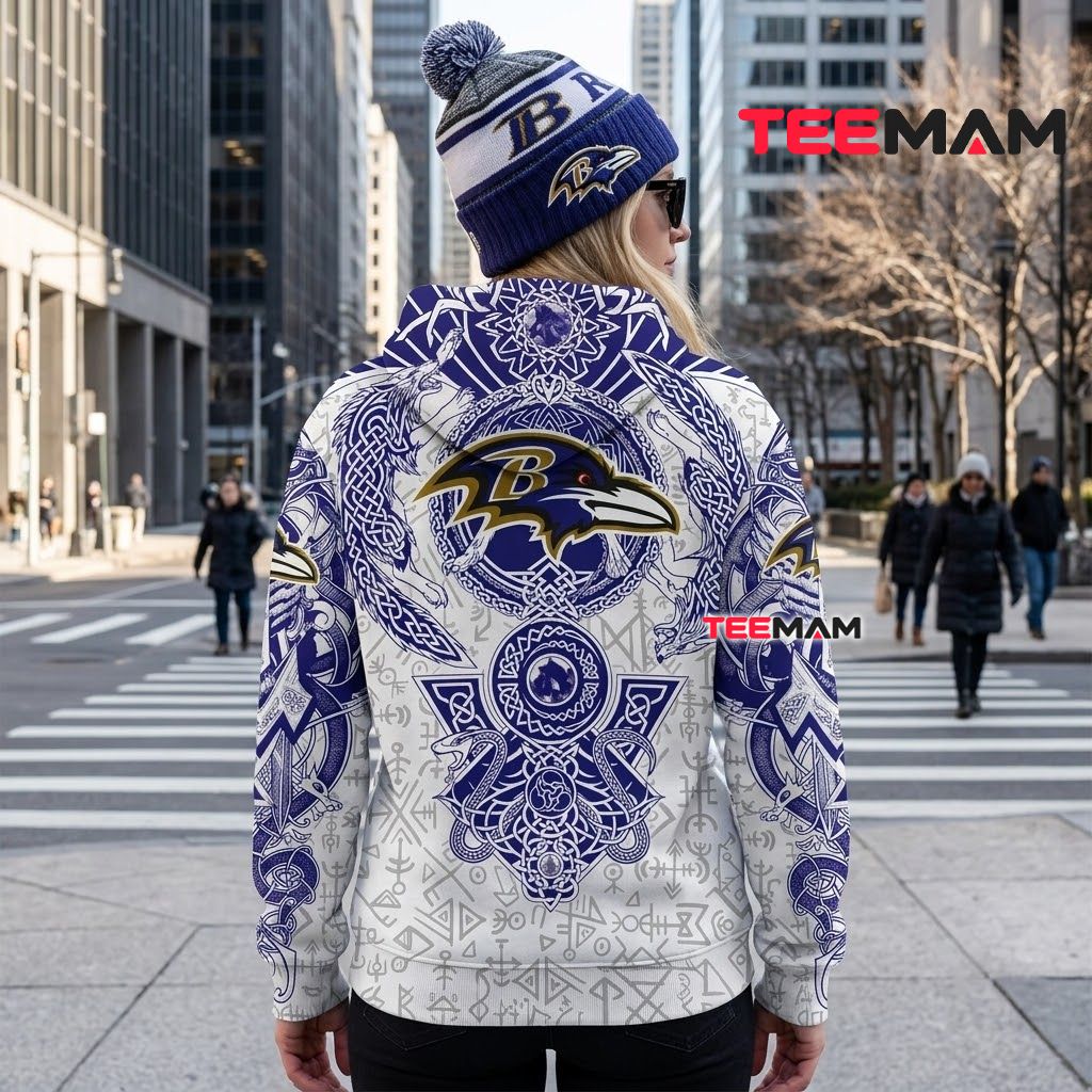 Baltimore Ravens 3D Hoodie Viking Norse Wolf Tattoo Version 3 Baltimore Ravens 3D Hoodie Viking Norse Wolf Tattoo Version 3