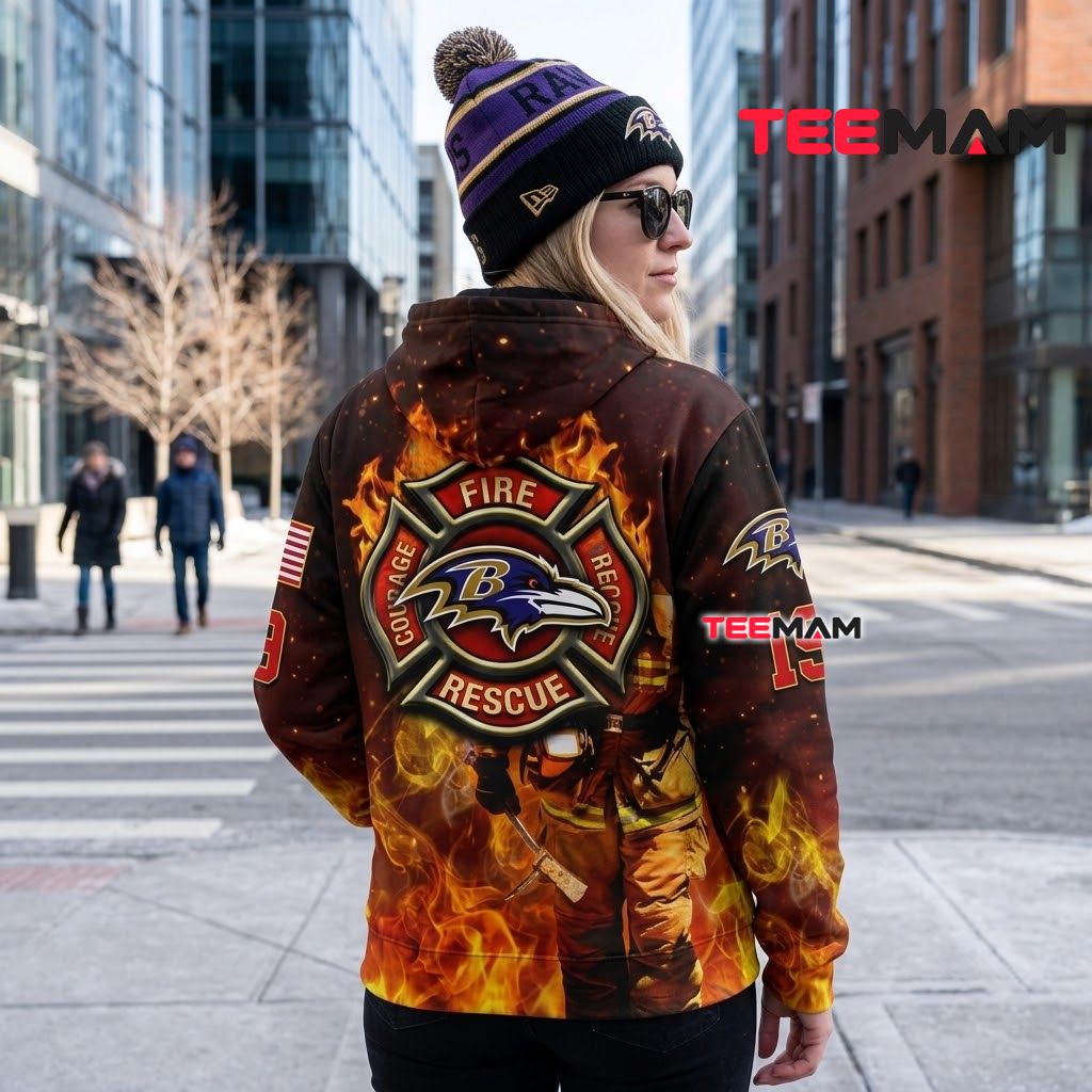 Baltimore Ravens All Over Print 3D Hoodie Firefighter Rescue Badge Version 3 Baltimore Ravens All Over Print 3D Hoodie Firefighter Rescue Badge Version 3