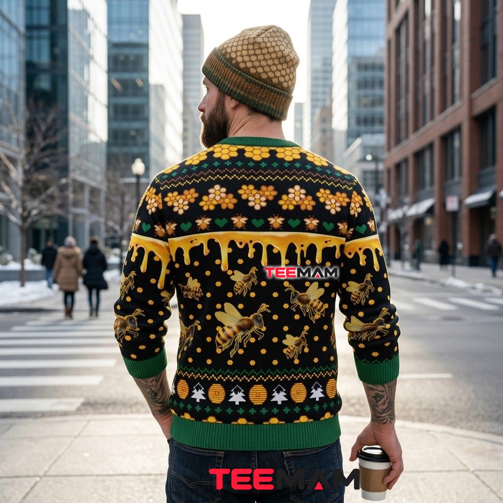 Bee Ugly Christmas Sweater Bee Merry Honey Version 3 Bee Ugly Christmas Sweater Bee Merry Honey Version 3