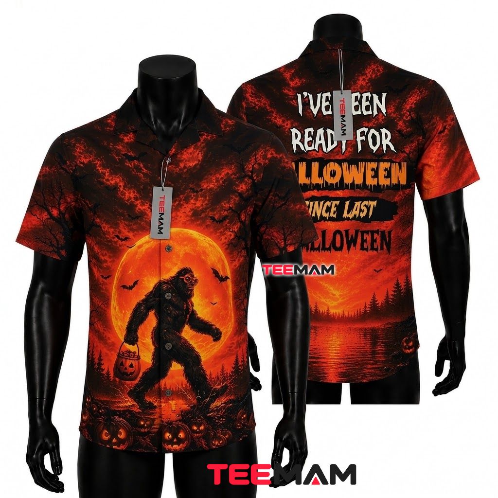 Bigfoot Trick-or-Treating Hawaiian Shirt