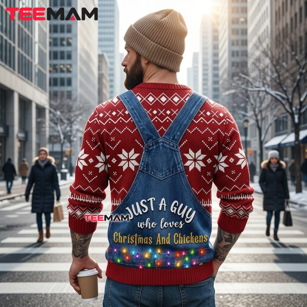 Chicken Ugly Christmas Sweater Just Guy Loves Version 3 Chicken Ugly Christmas Sweater Just Guy Loves Version 3