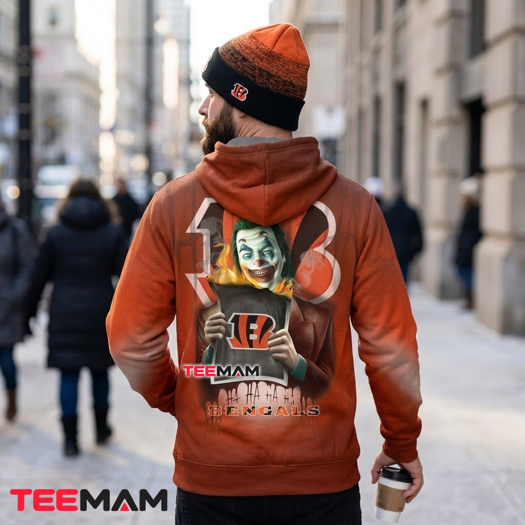 Cincinnati Bengals 3D Hoodie Joker Flame Torn Poster Version 3 Cincinnati Bengals 3D Hoodie Joker Flame Torn Poster Version 3
