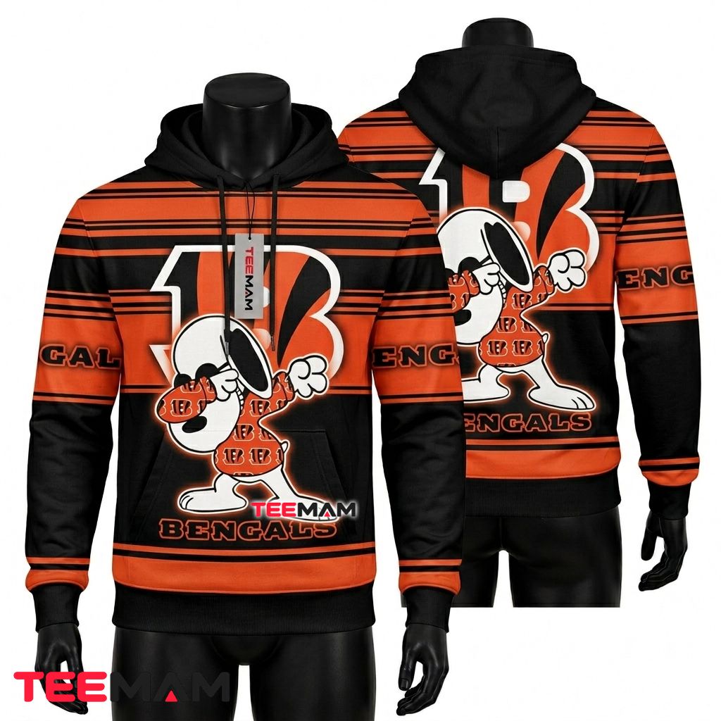 Cincinnati Bengals 3D Hoodie Snoopy Dabbing Front