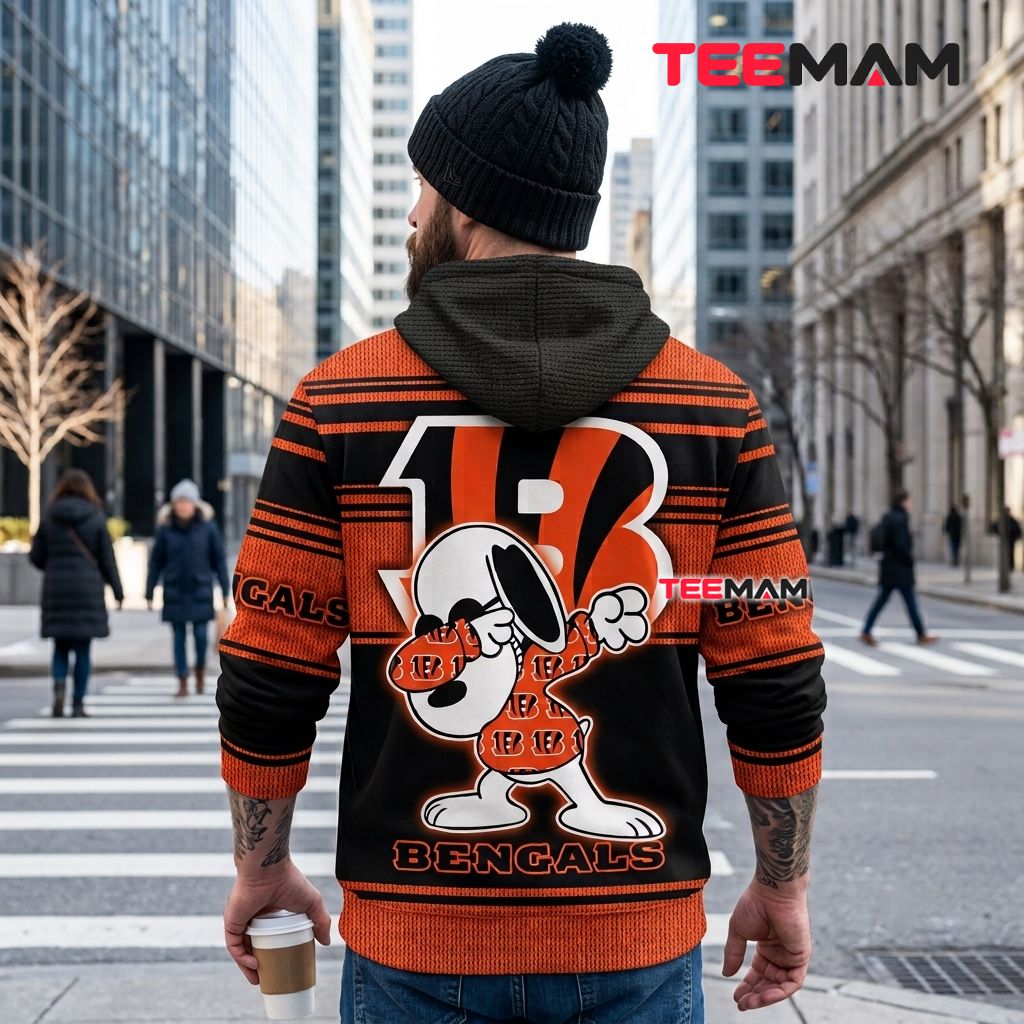 Cincinnati Bengals 3D Hoodie Snoopy Dabbing Version 3 Cincinnati Bengals 3D Hoodie Snoopy Dabbing Version 3