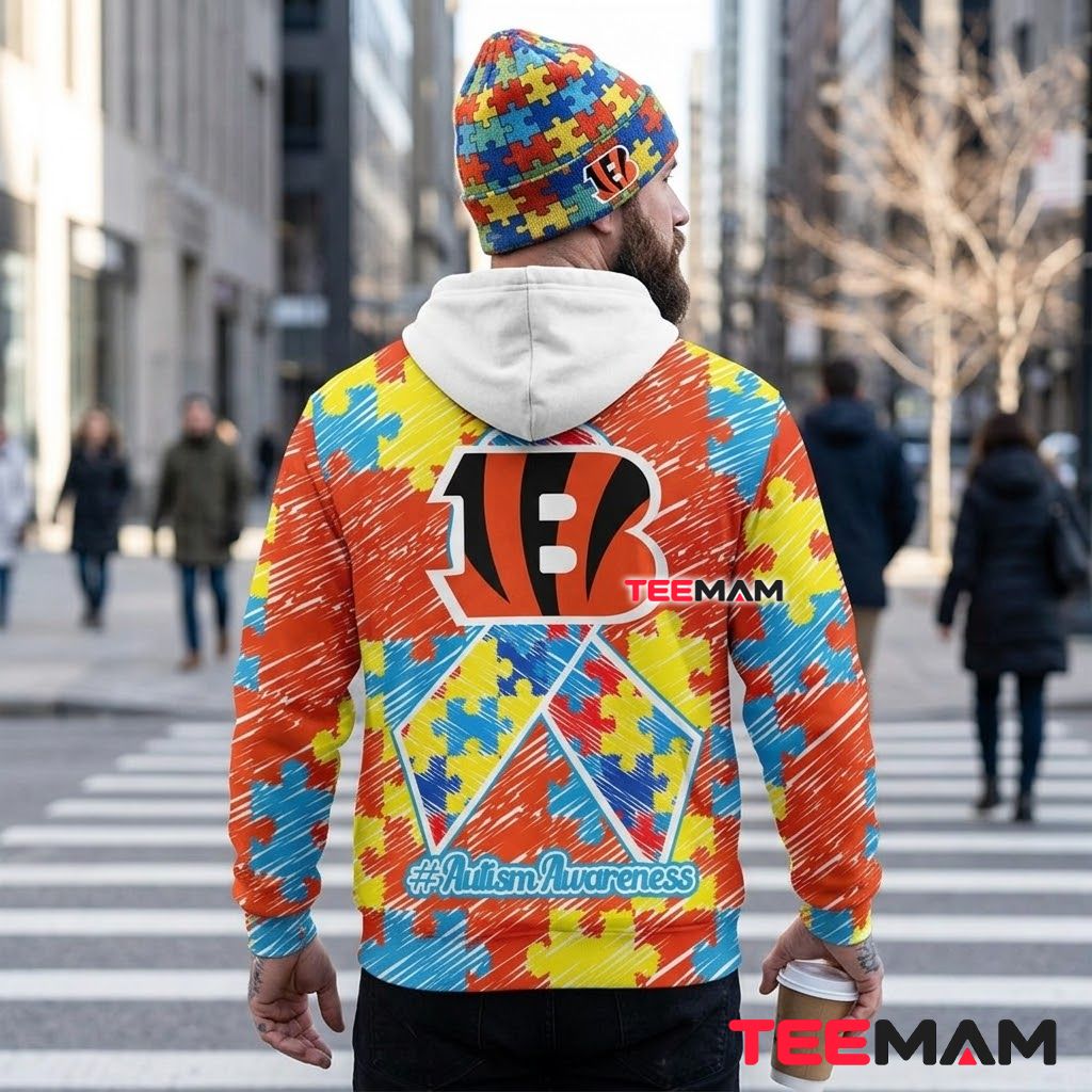 Cincinnati Bengals All Over Print 3D Hoodie Autism Scribble Ribbon Version 3 Cincinnati Bengals All Over Print 3D Hoodie Autism Scribble Ribbon Version 3