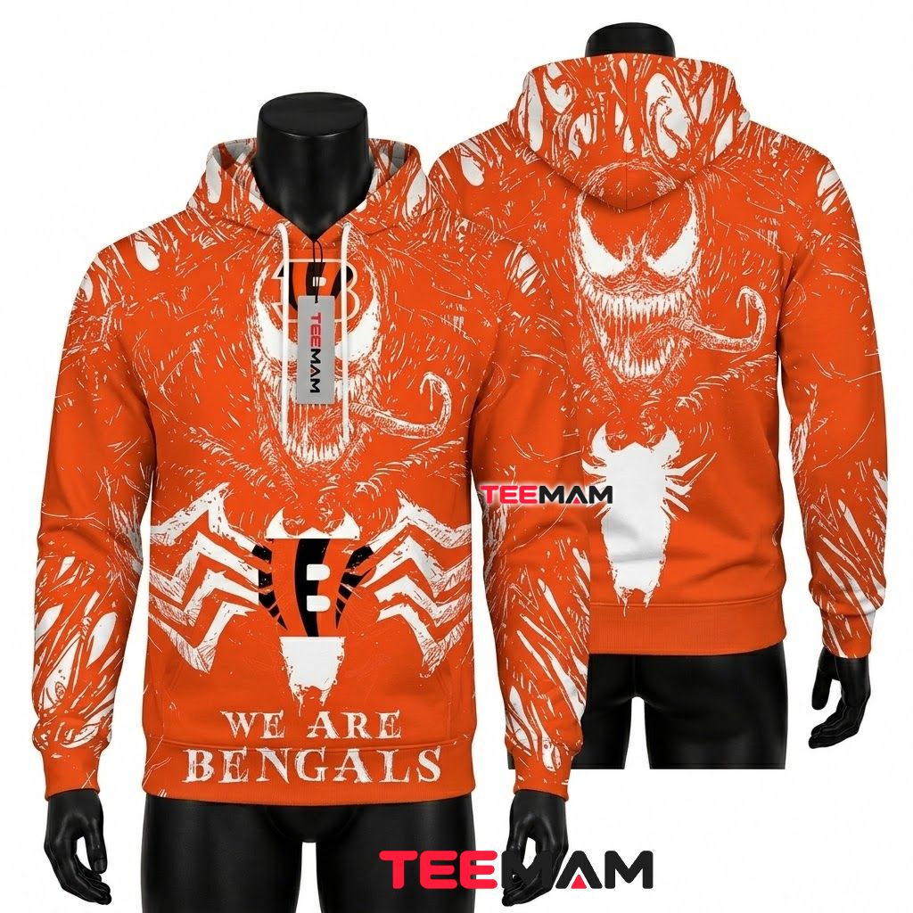 Cincinnati Bengals All Over Print 3D Hoodie Venom We Are Bengals Front