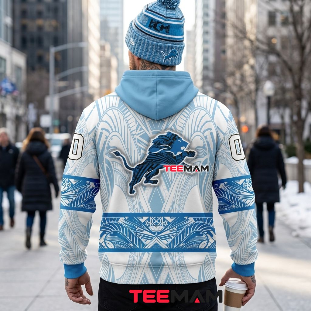Custom Name Detroit Lions 3D Hoodie Polynesian Tribal Pattern Version 3 Custom Name Detroit Lions 3D Hoodie Polynesian Tribal Pattern Version 3