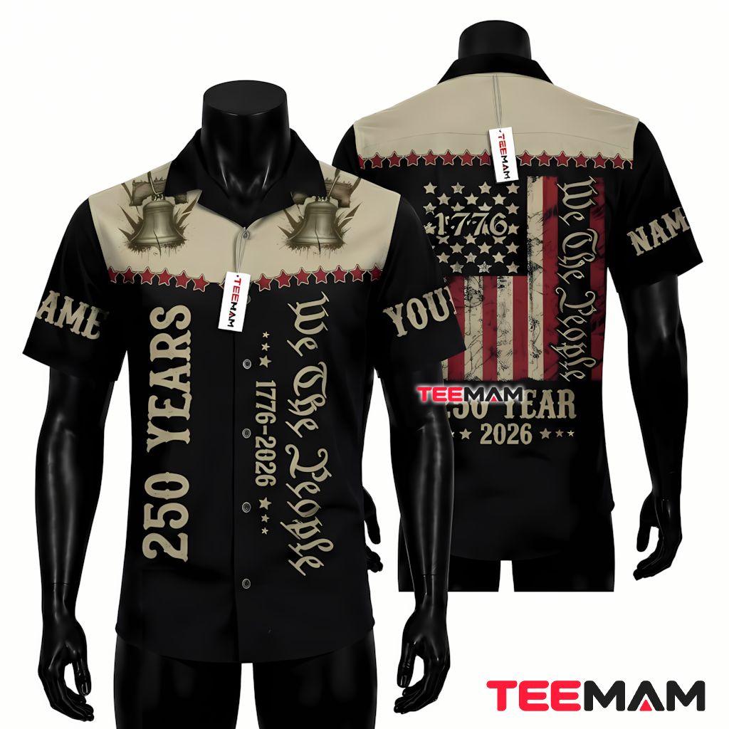 Custom Name Hawaiian Shirt We The People Liberty Bell 1776 Front