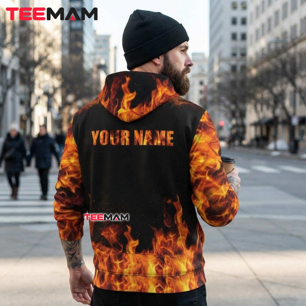 Custom Name Michael Myers 3D Hoodie Fire Mask Design Version 3 Custom Name Michael Myers 3D Hoodie Fire Mask Design Version 3