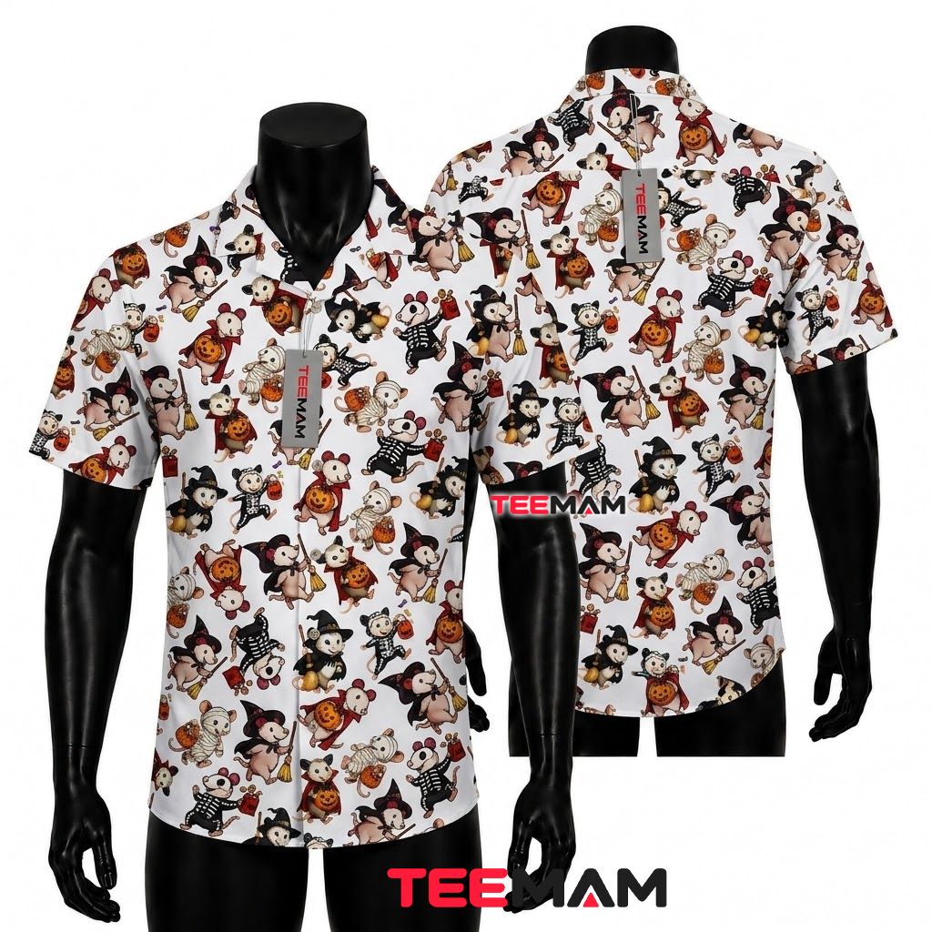 Cute Halloween Opossum Hawaiian Shirt