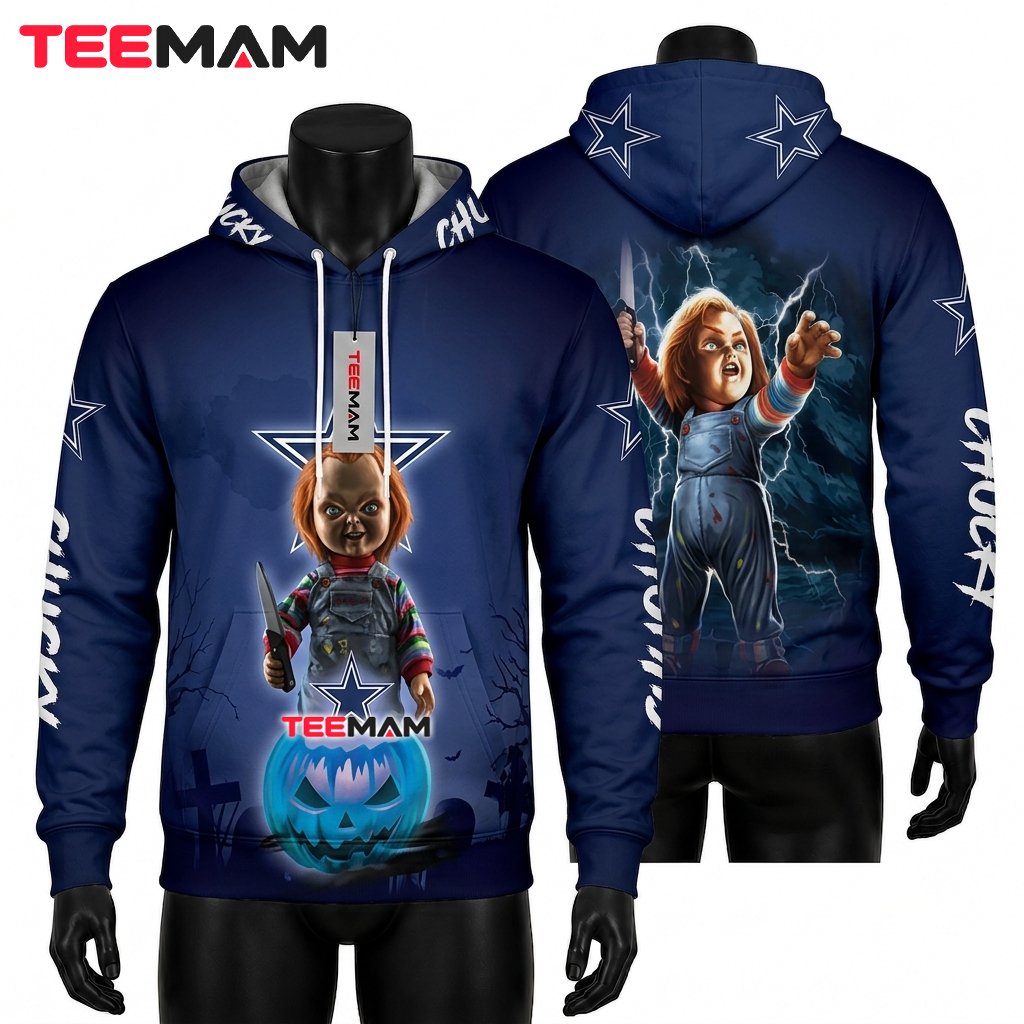 Dallas Cowboys 3D Hoodie Chucky Lightning Storm Front