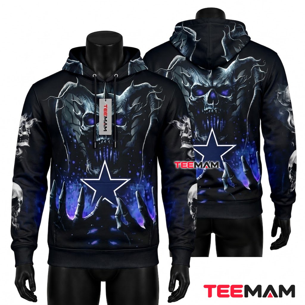 Dallas Cowboys 3D Hoodie Dark Demon Claws Star Front