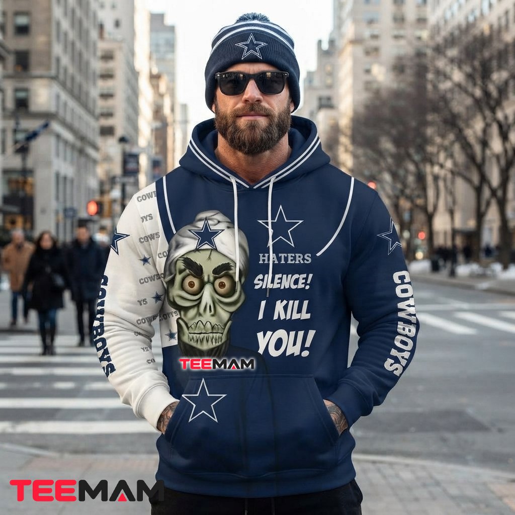 Dallas Cowboys 3D Hoodie Haters Silence Skull Quote Back Dallas Cowboys 3D Hoodie Haters Silence Skull Quote Back