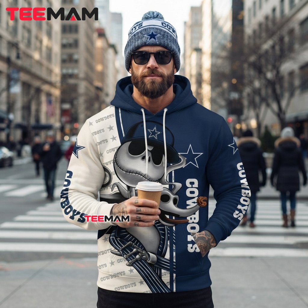 Dallas Cowboys 3D Hoodie Jack Skellington Nightmare Before Christmas Back Dallas Cowboys 3D Hoodie Jack Skellington Nightmare Before Christmas Back