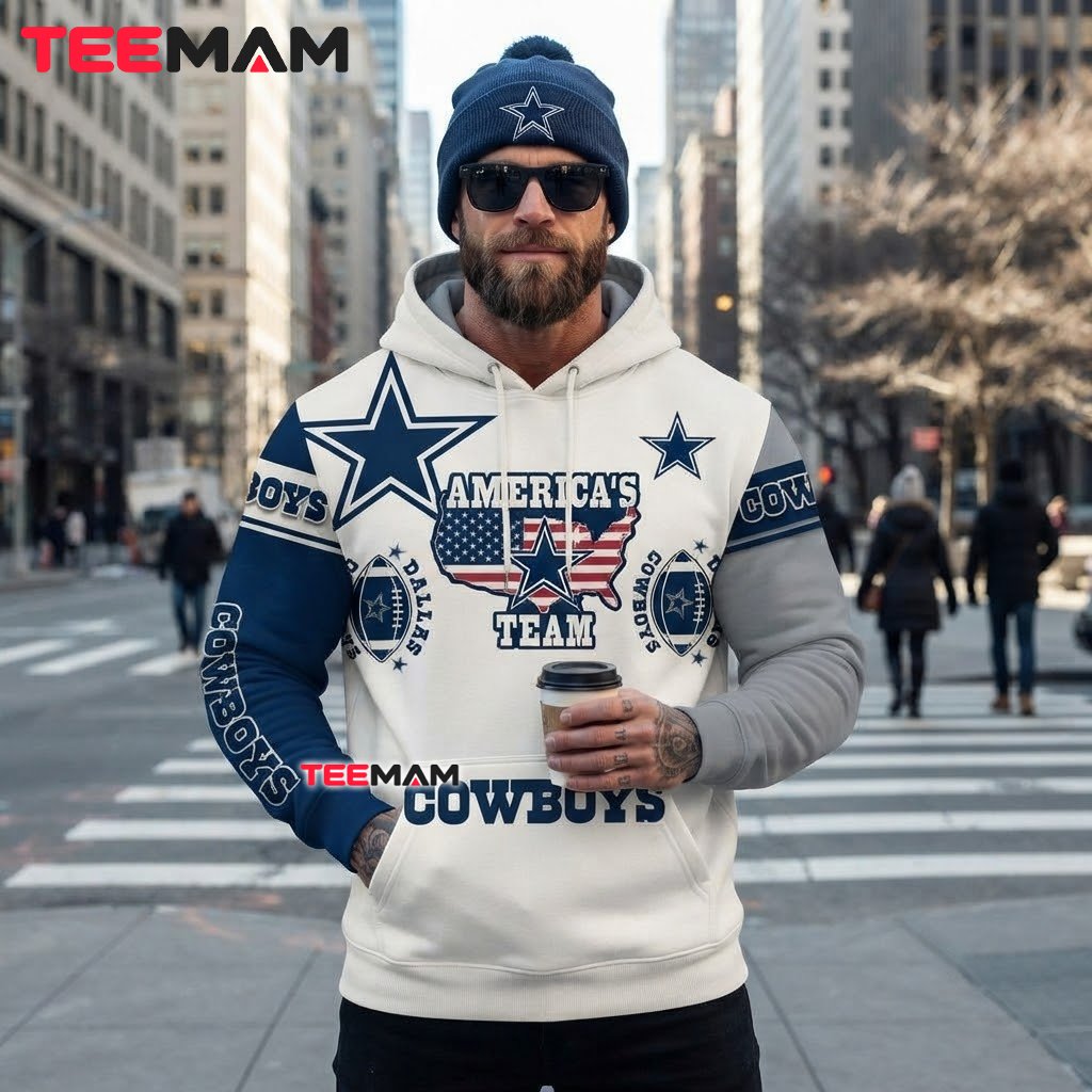 Dallas Cowboys All Over Print 3D Hoodie America's Team Map Back Dallas Cowboys All Over Print 3D Hoodie America's Team Map Back