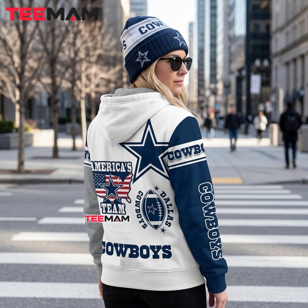 Dallas Cowboys All Over Print 3D Hoodie America's Team Map Version 3 Dallas Cowboys All Over Print 3D Hoodie America's Team Map Version 3