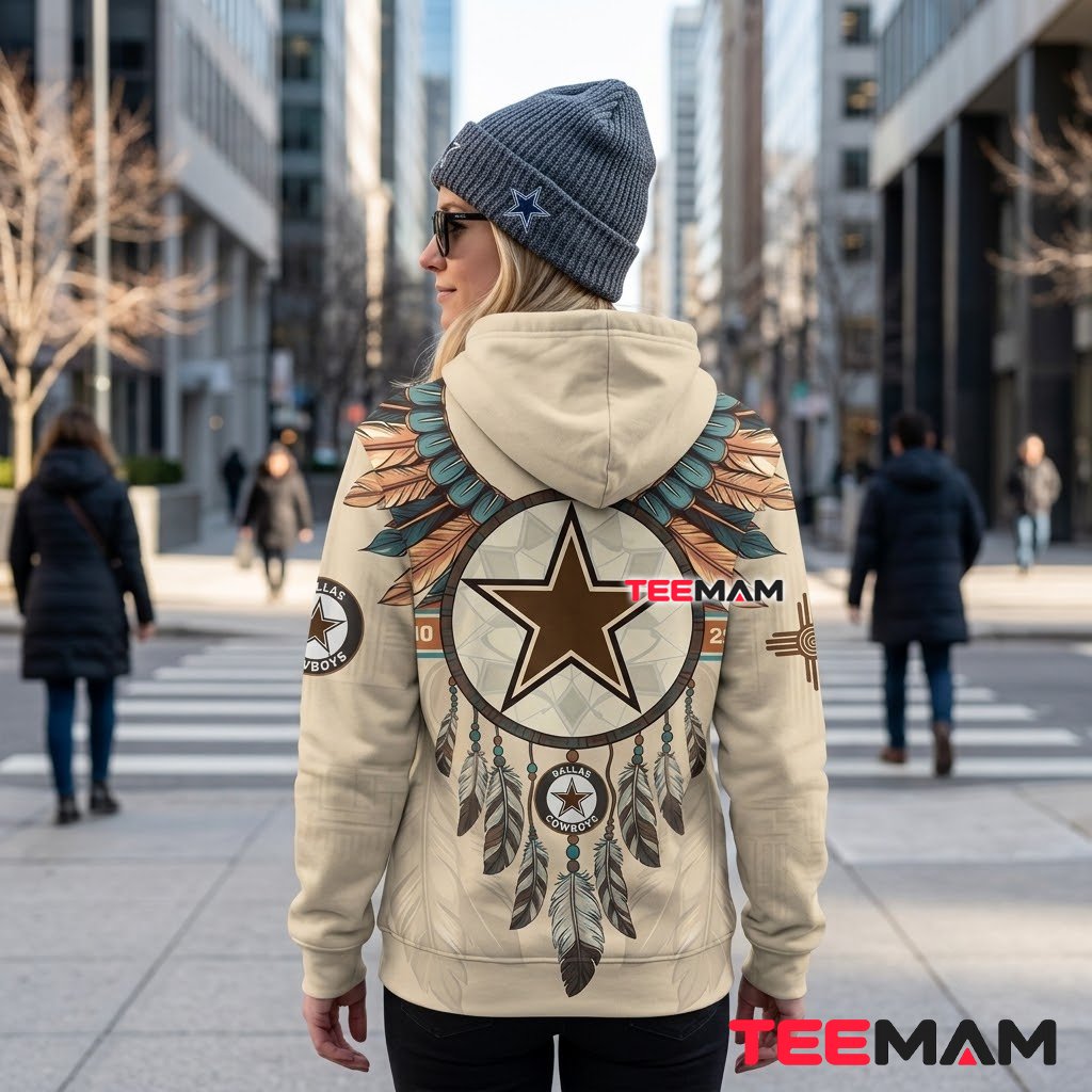 Dallas Cowboys All Over Print 3D Hoodie Native Dreamcatcher Feathers Version 3 Dallas Cowboys All Over Print 3D Hoodie Native Dreamcatcher Feathers Version 3