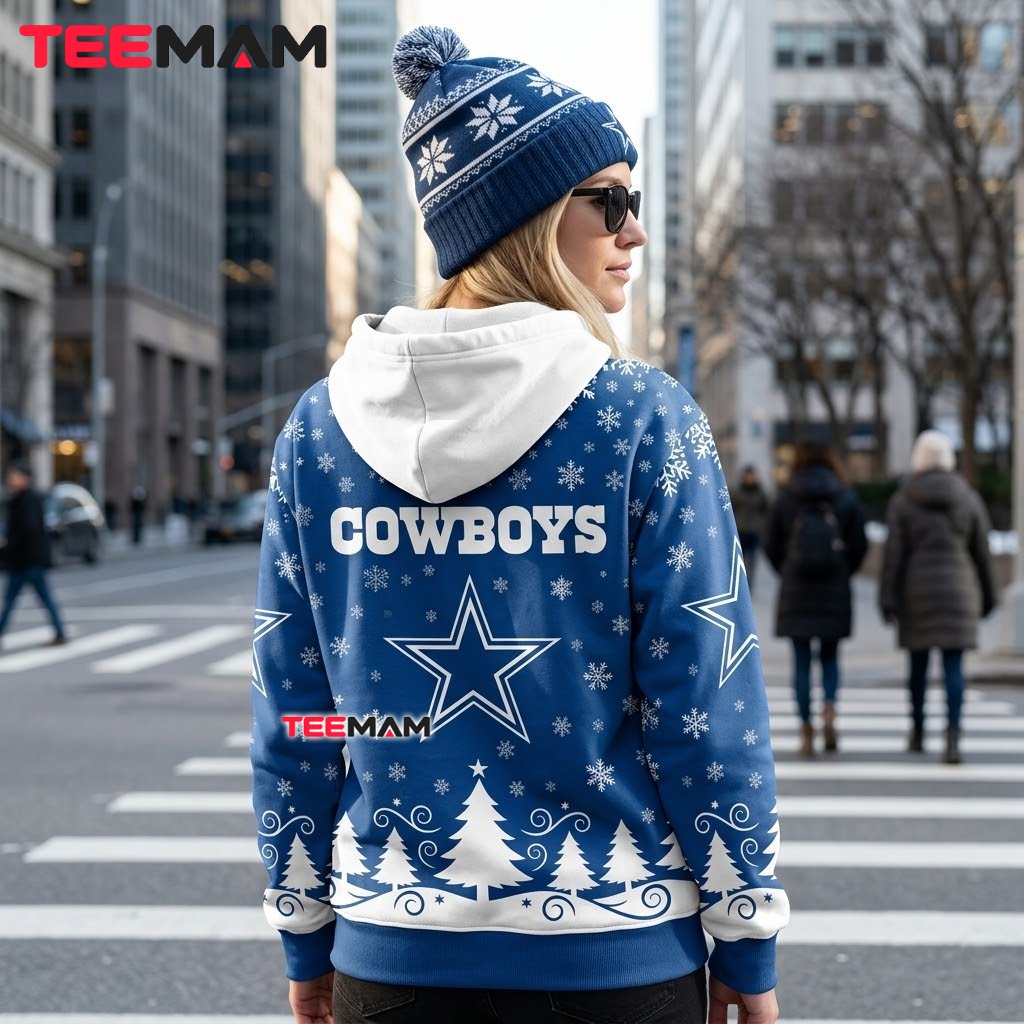 Dallas Cowboys All Over Print 3D Hoodie Santa Skull Snowy Christmas Version 3 Dallas Cowboys All Over Print 3D Hoodie Santa Skull Snowy Christmas Version 3