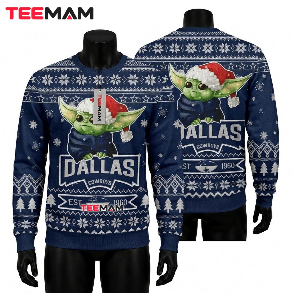 Dallas Cowboys Ugly Christmas Sweater Dabbing Santa Gift Bag