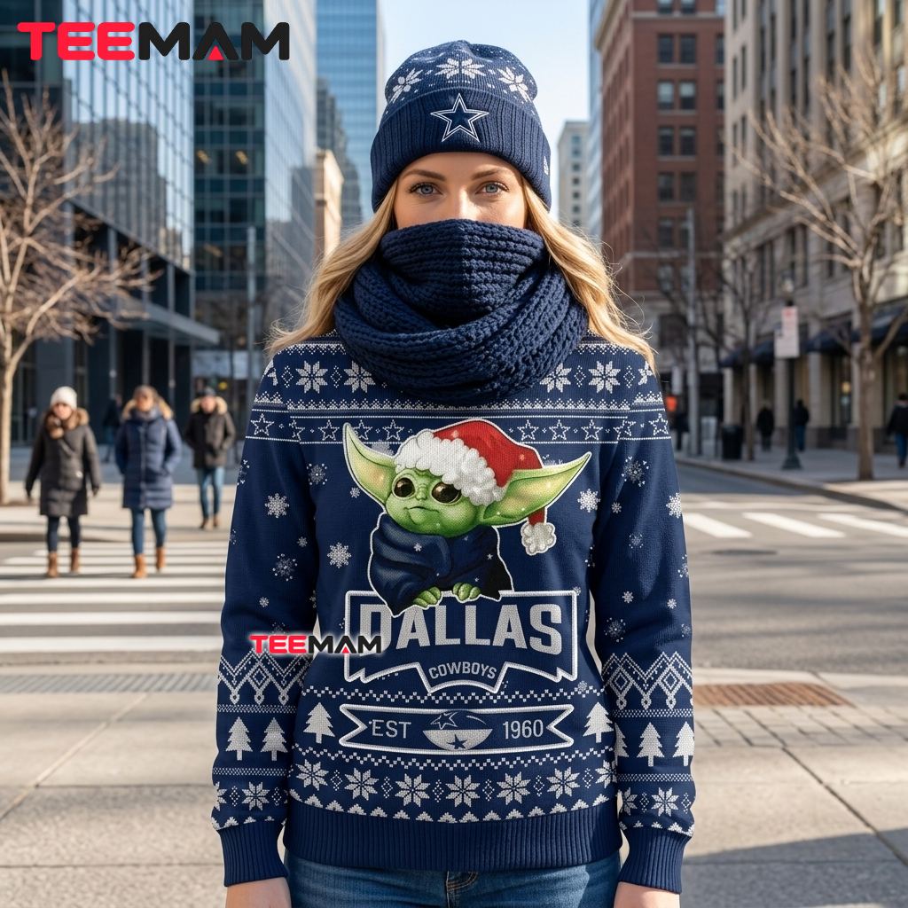 Dallas Cowboys Ugly Christmas Sweater Baby Yoda Est 1960 Back Dallas Cowboys Ugly Christmas Sweater Baby Yoda Est 1960 Back