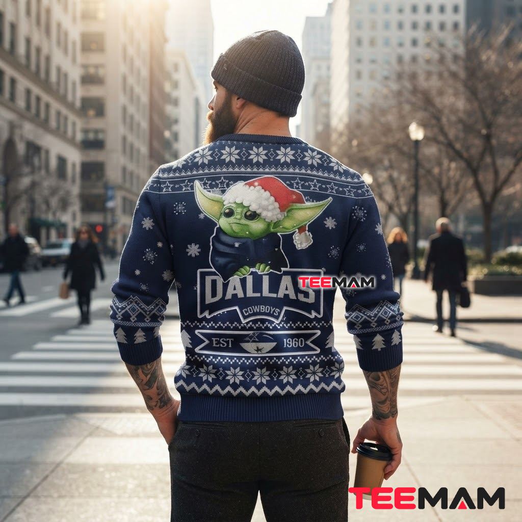 Dallas Cowboys Ugly Christmas Sweater Baby Yoda Est 1960 Version 3 Dallas Cowboys Ugly Christmas Sweater Baby Yoda Est 1960 Version 3