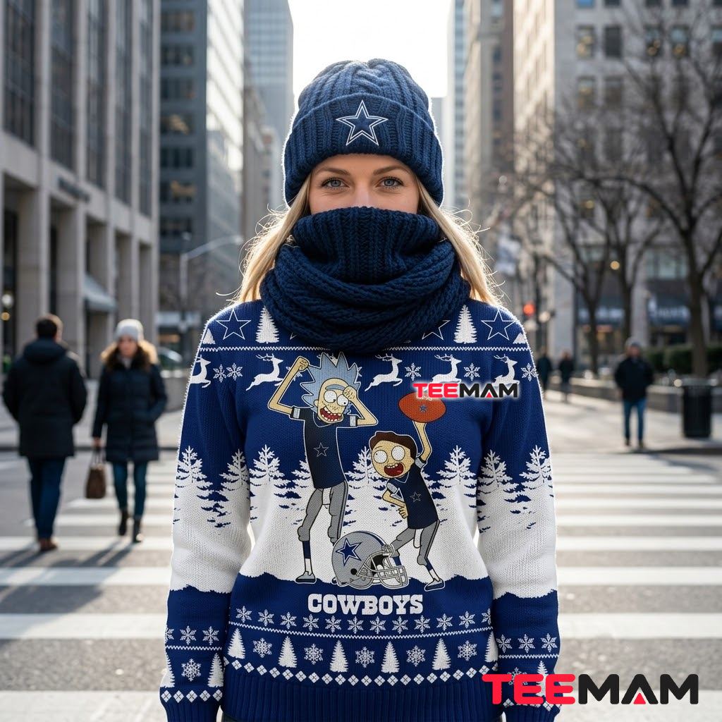 Dallas Cowboys Ugly Christmas Sweater Rick And Morty Back Dallas Cowboys Ugly Christmas Sweater Rick And Morty Back