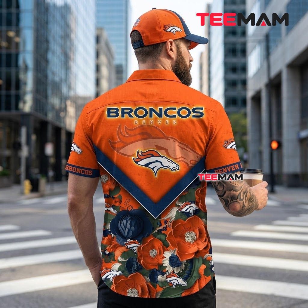 Denver Broncos Aloha Shirt Poppy Bloom Version 3 Denver Broncos Aloha Shirt Poppy Bloom Version 3