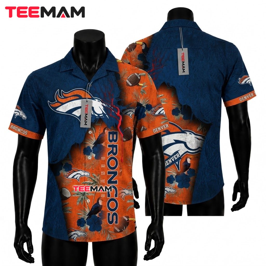 Denver Broncos Aloha Shirt Toucan Tropical Front