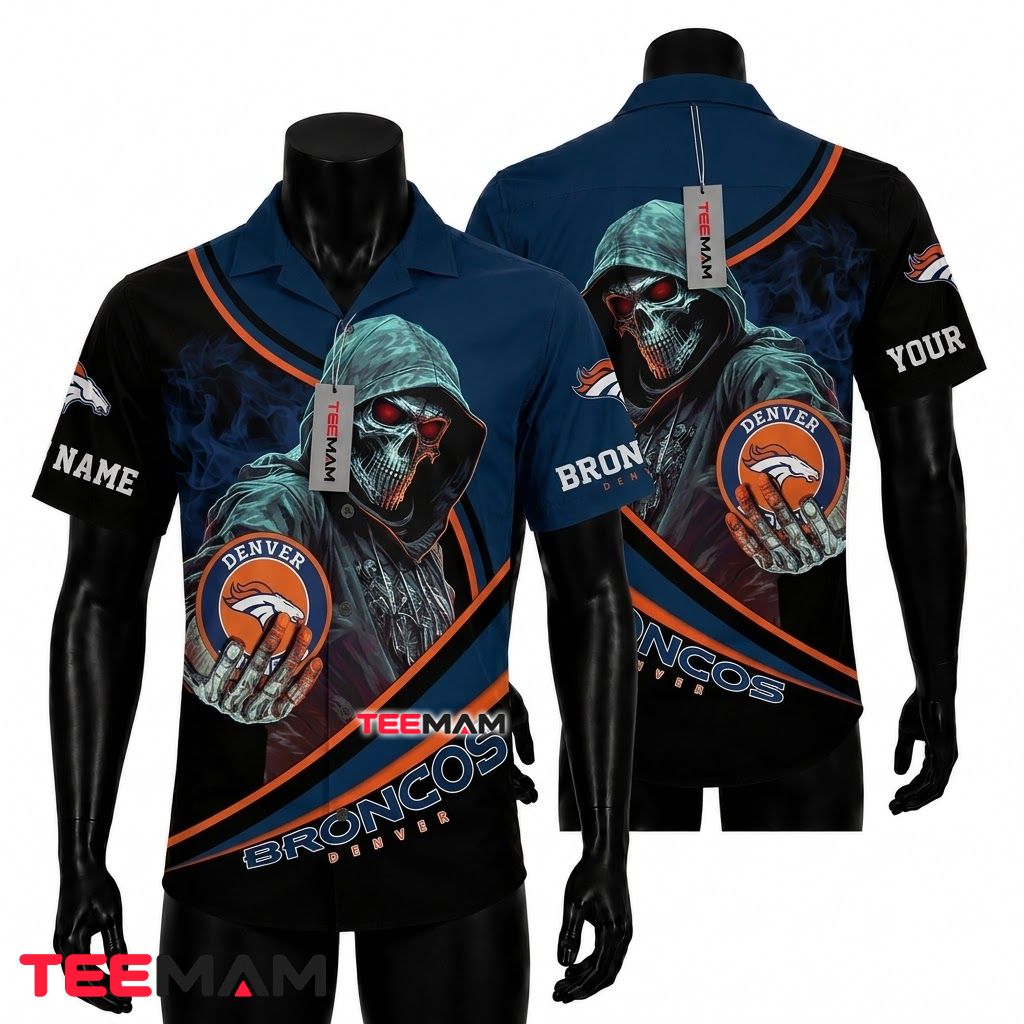 Denver Broncos Hawaiian Shirt Grim Reaper Front