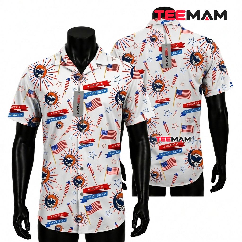 Denver Broncos Tropical Shirt 4th Of July Front