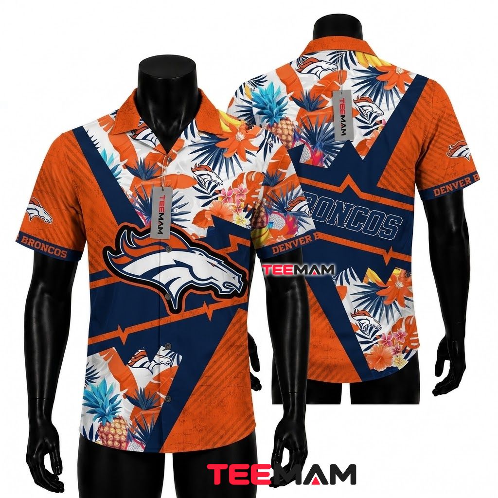 Denver Broncos Tropical Shirt Pineapple Fruit Front