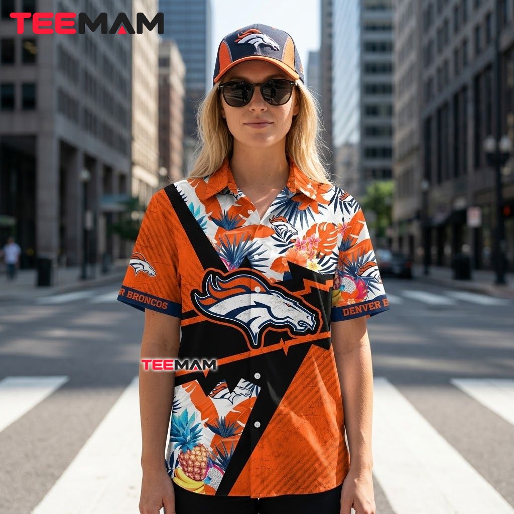 Denver Broncos Tropical Shirt Pineapple Fruit Back Denver Broncos Tropical Shirt Pineapple Fruit Back
