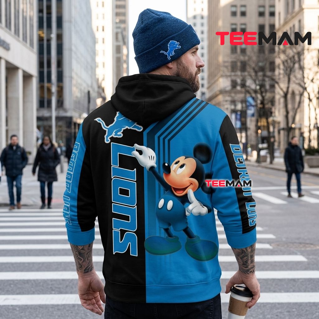 Detroit Lions 3D Hoodie Mickey Mouse Dabbing Pose Version 3 Detroit Lions 3D Hoodie Mickey Mouse Dabbing Pose Version 3