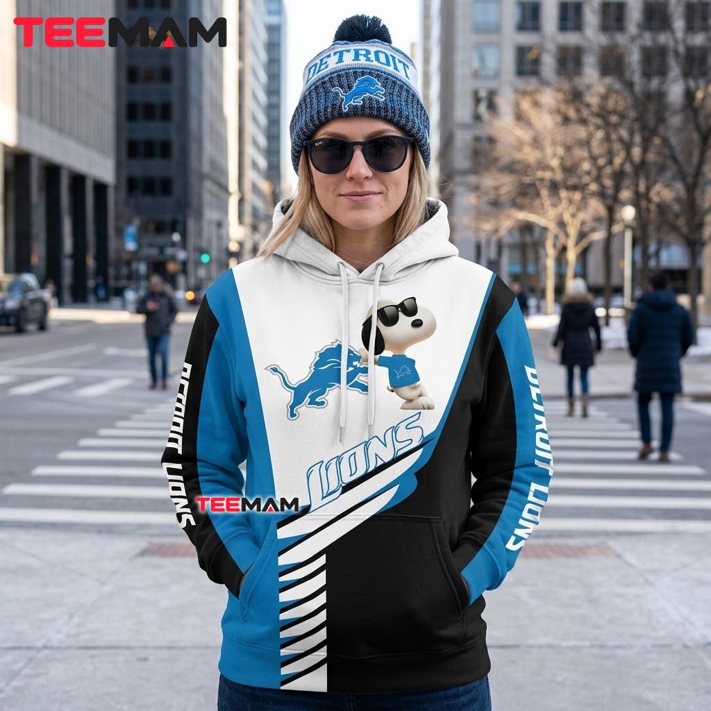 Detroit Lions All Over Print 3D Hoodie Snoopy Sunglasses Stripes Back Detroit Lions All Over Print 3D Hoodie Snoopy Sunglasses Stripes Back