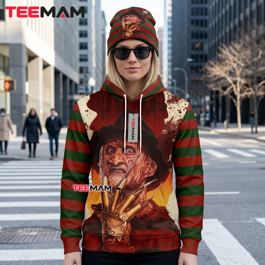 Freddy Krueger 3D Hoodie Halloween Horror Design Back Freddy Krueger 3D Hoodie Halloween Horror Design Back