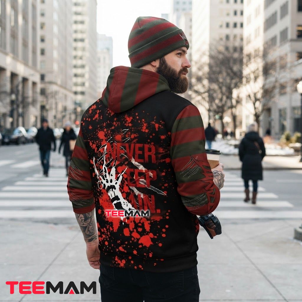 Freddy Krueger 3D Hoodie Never Sleep Again Design Version 3 Freddy Krueger 3D Hoodie Never Sleep Again Design Version 3