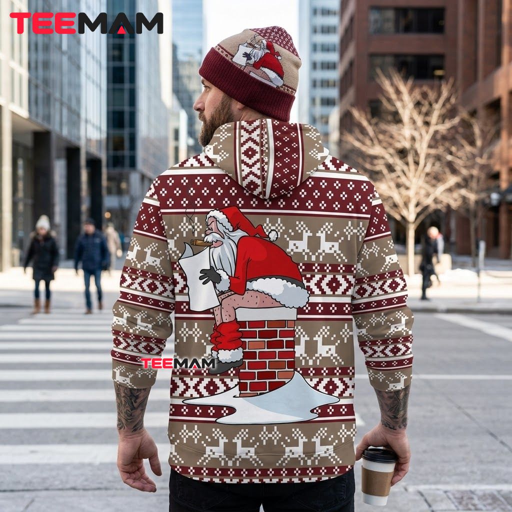 Funny Santa Claus 3D Ugly Hoodie Funny Chimney Cigar Version 3 Funny Santa Claus 3D Ugly Hoodie Funny Chimney Cigar Version 3