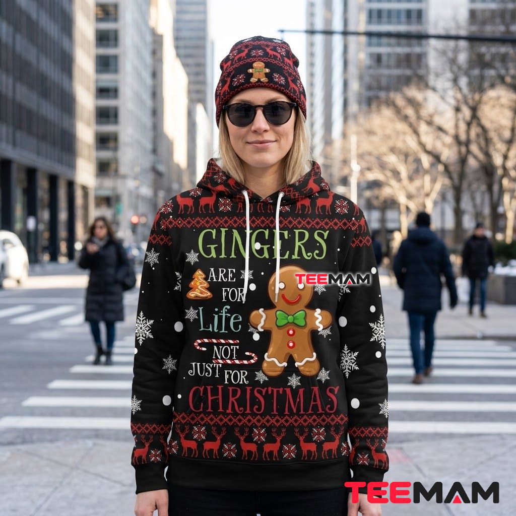 Gingerbread Man 3D Hoodie Ugly Gingers Are For Life Back Gingerbread Man 3D Hoodie Ugly Gingers Are For Life Back
