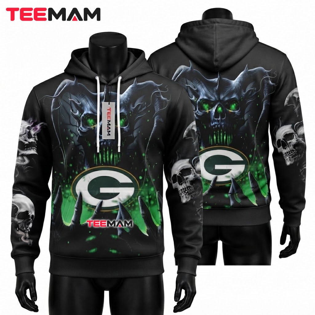 Green Bay Packers 3D Hoodie Dark Demon Claws Logo Front
