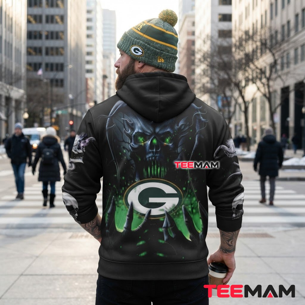 Green Bay Packers 3D Hoodie Dark Demon Claws Logo Version 3 Green Bay Packers 3D Hoodie Dark Demon Claws Logo Version 3